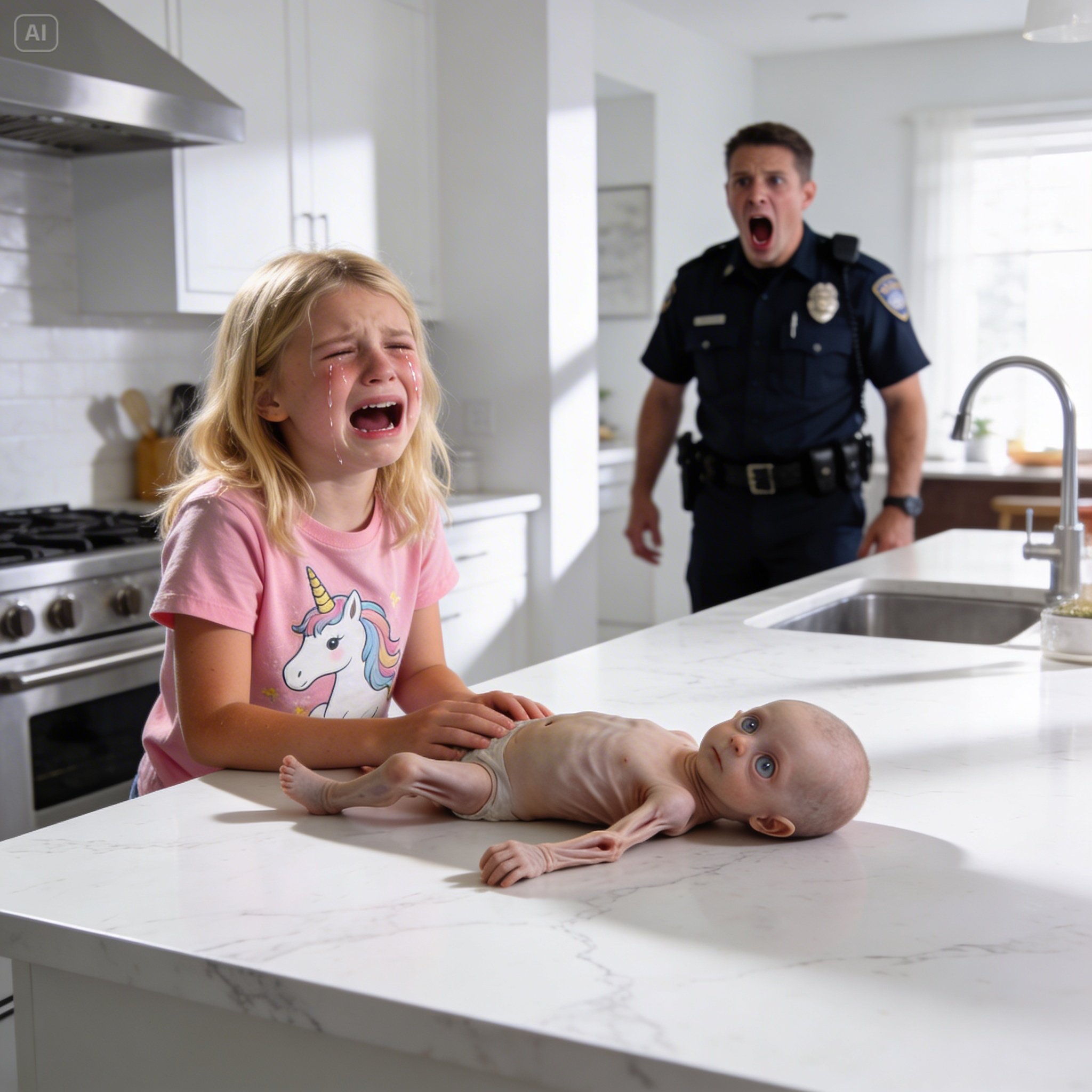 Little girl calls 911: “My son is fading away” — Police burst in, weeping to see her nursing her baby brother