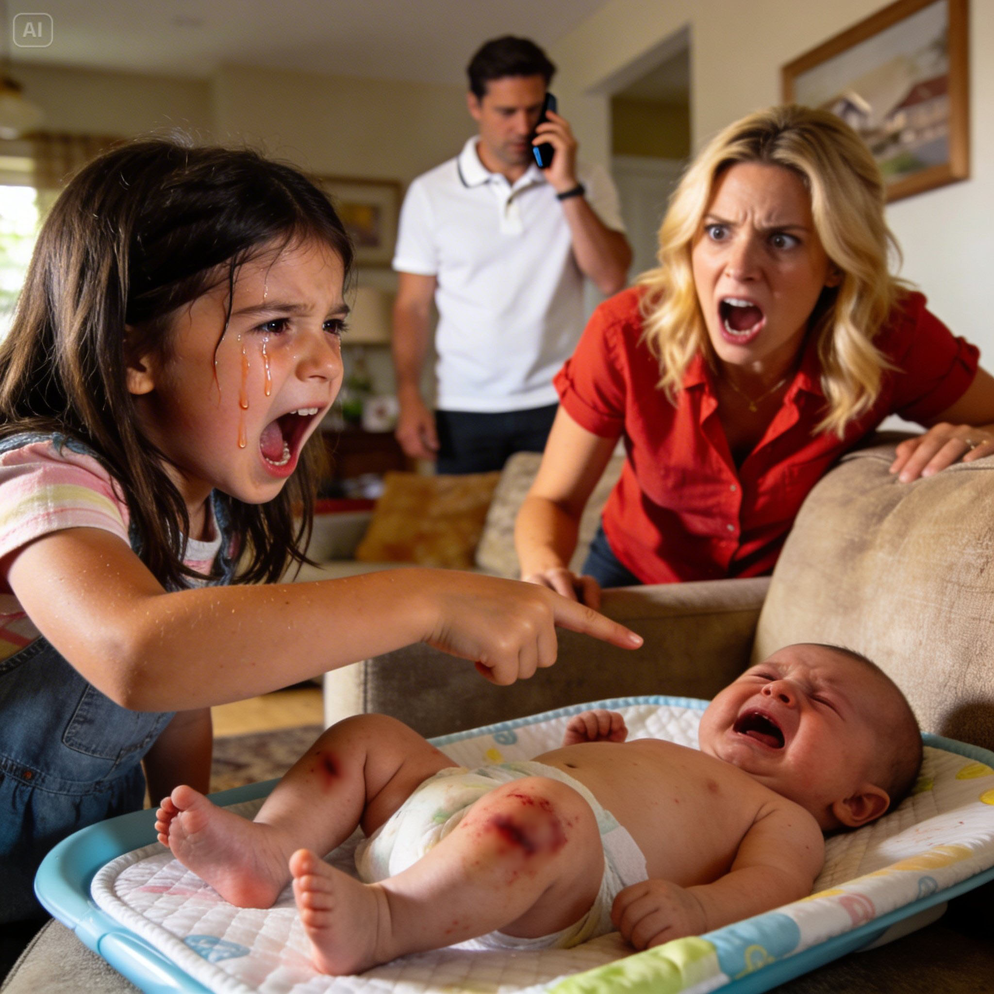 When We Were Watching My Infant Niece, My Six-Year-Old Daughter Called Out, “Mom, Something’s Wrong!” I Ran Over — and Froze. Moments Later, My Husband Carried Her Out of the Room and Dialed 911 With Shaking Hands…