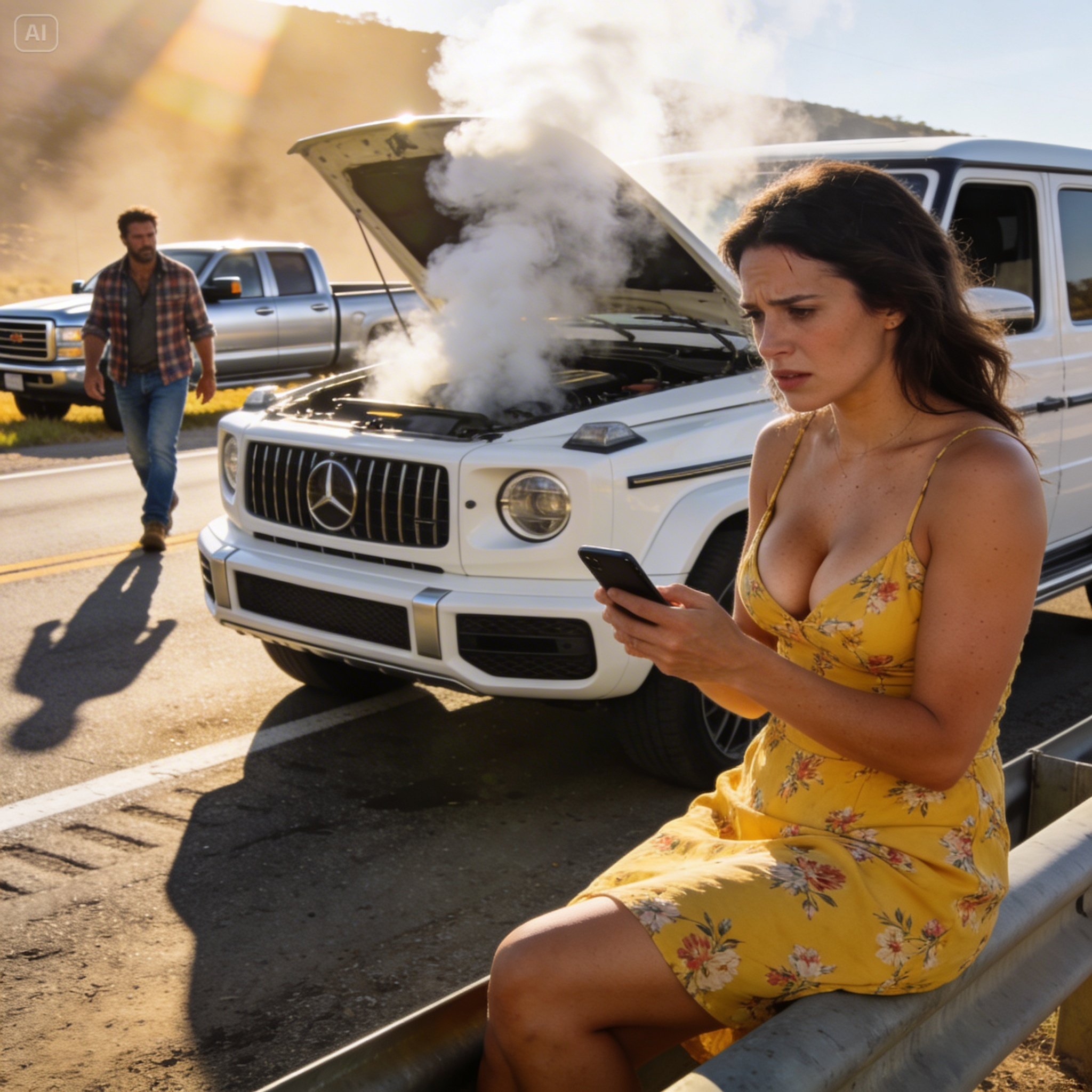 Single father helps woman with broken-down car on Christmas Eve… unaware she was a millionaire…