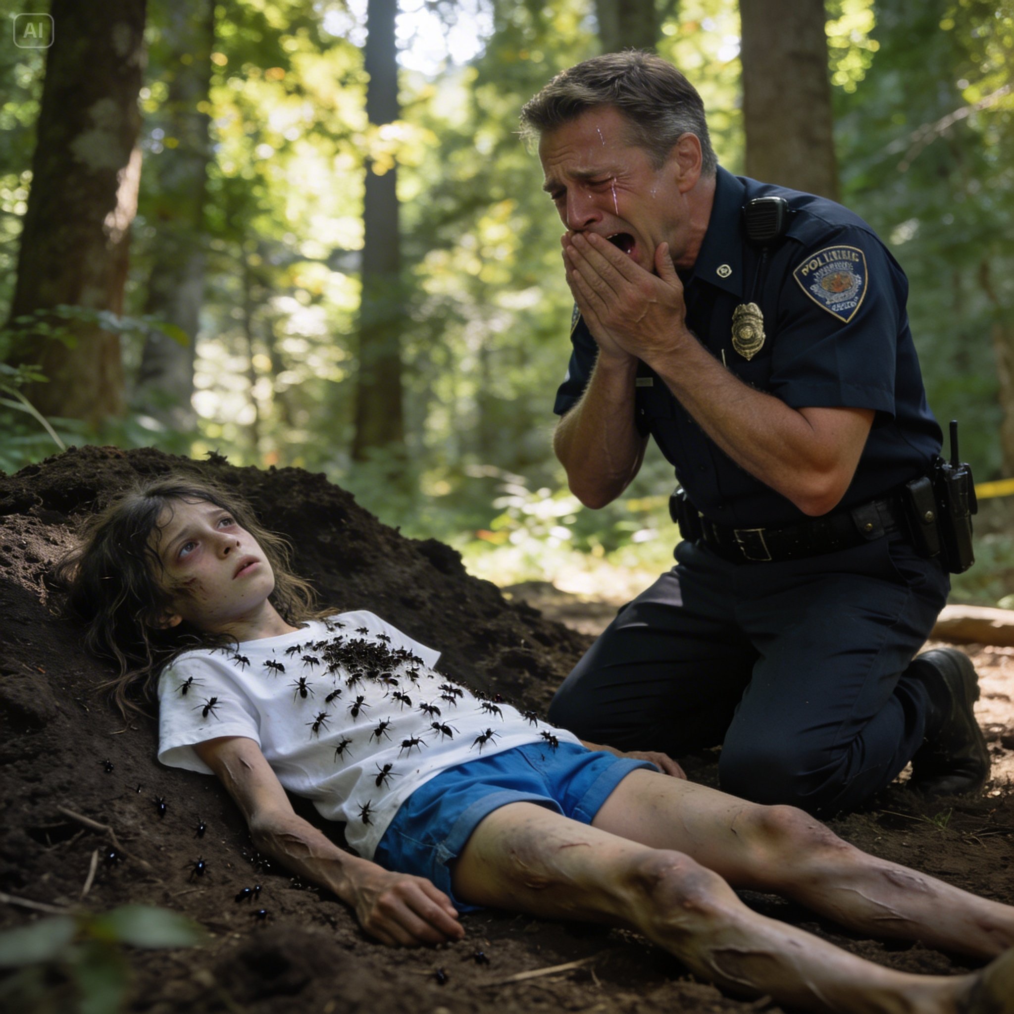 A police officer finds a little girl abandoned in an ant colony — what he discovers leaves everyone in tears.