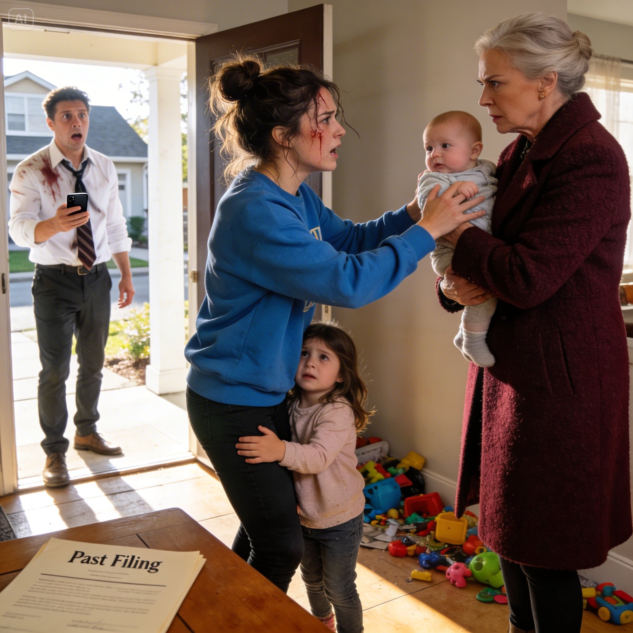 My mother-in-law came over to see her grandkids, unaware her son had abandoned his family for another woman. Yet the moment she walked inside the house, her expression changed…