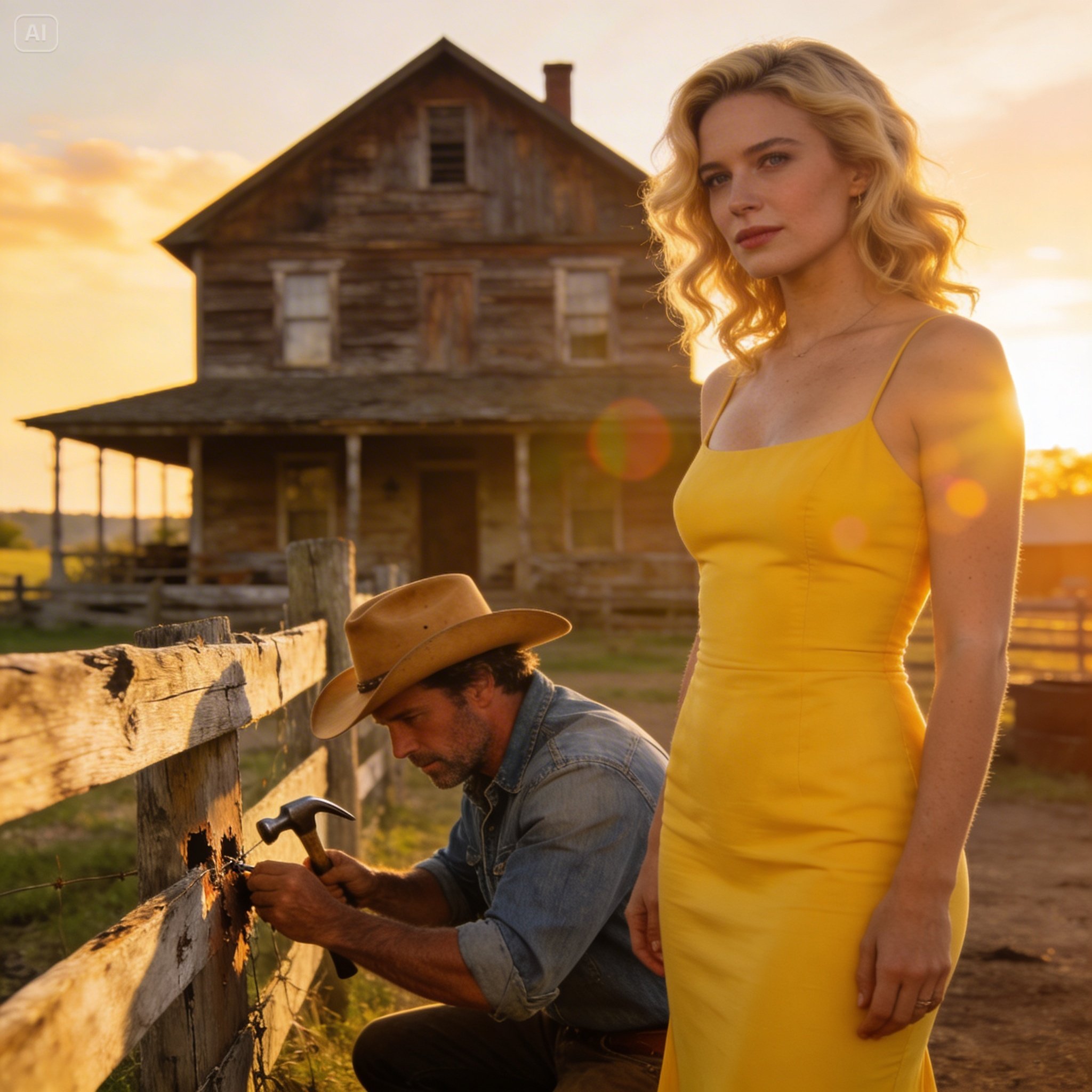 He just wanted to be a good neighbor by fixing her broken fence.