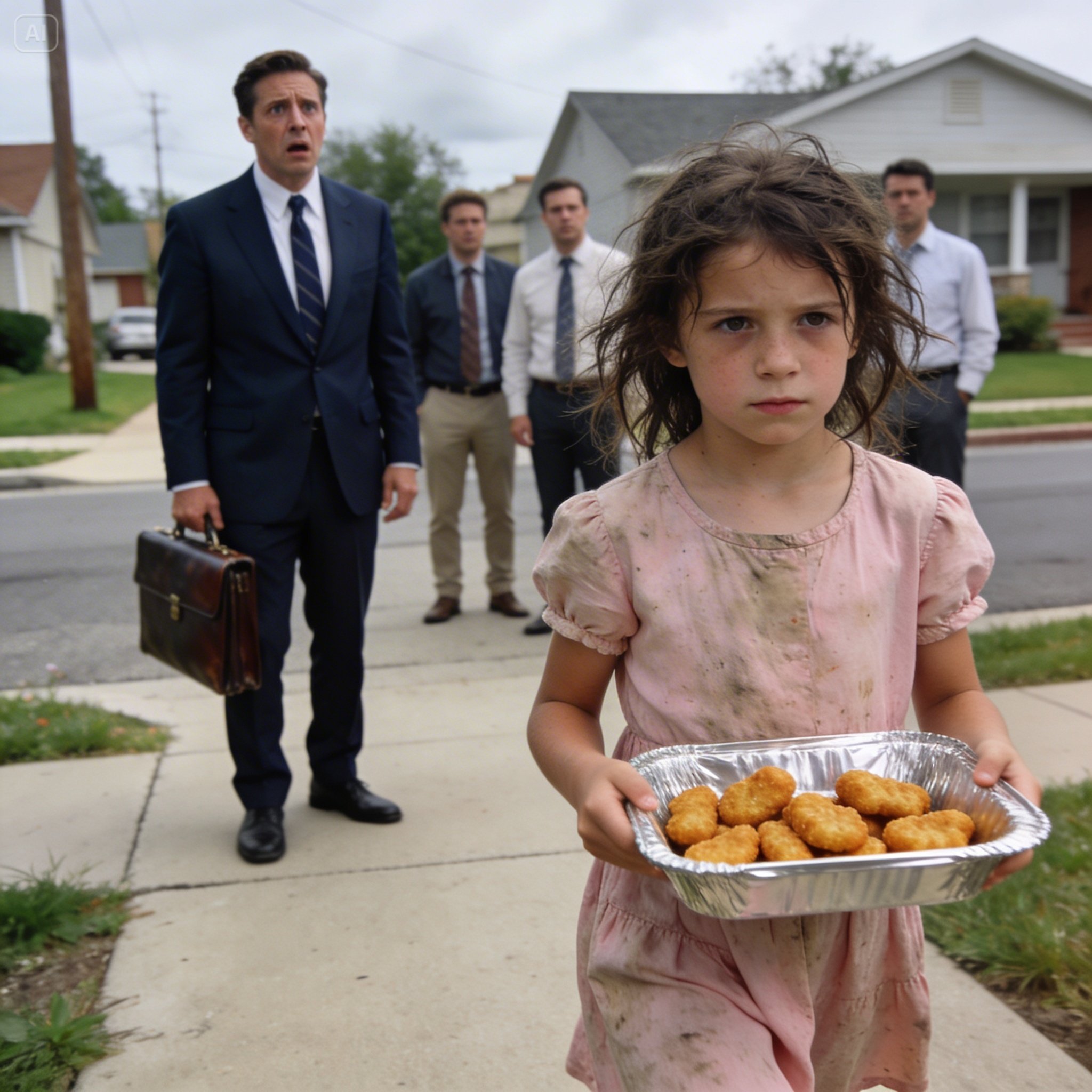 Millionaire arrives unexpectedly and sees his daughter asking neighbors for leftovers.