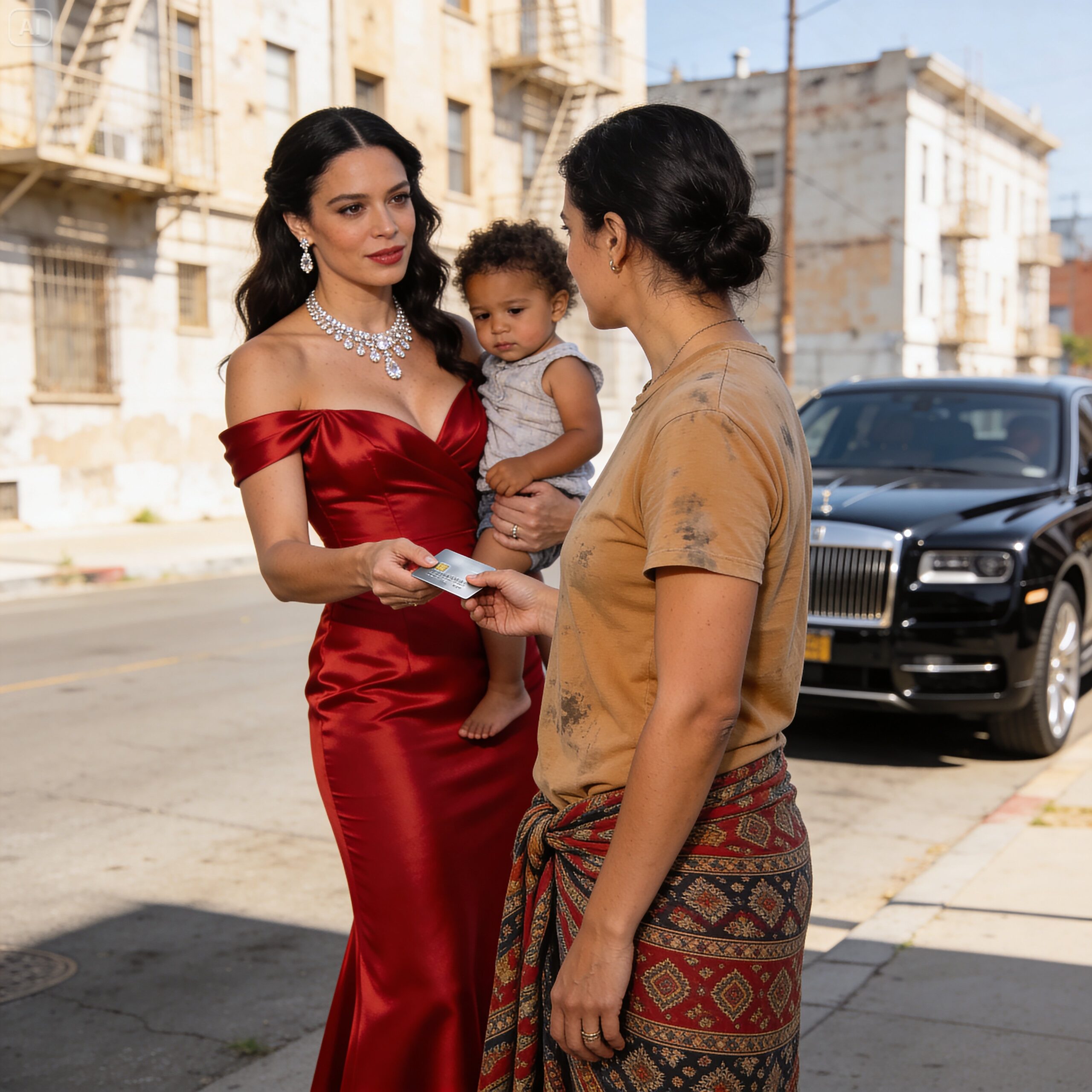 A poor woman sold her daughter to a barren billionaire woman for money.