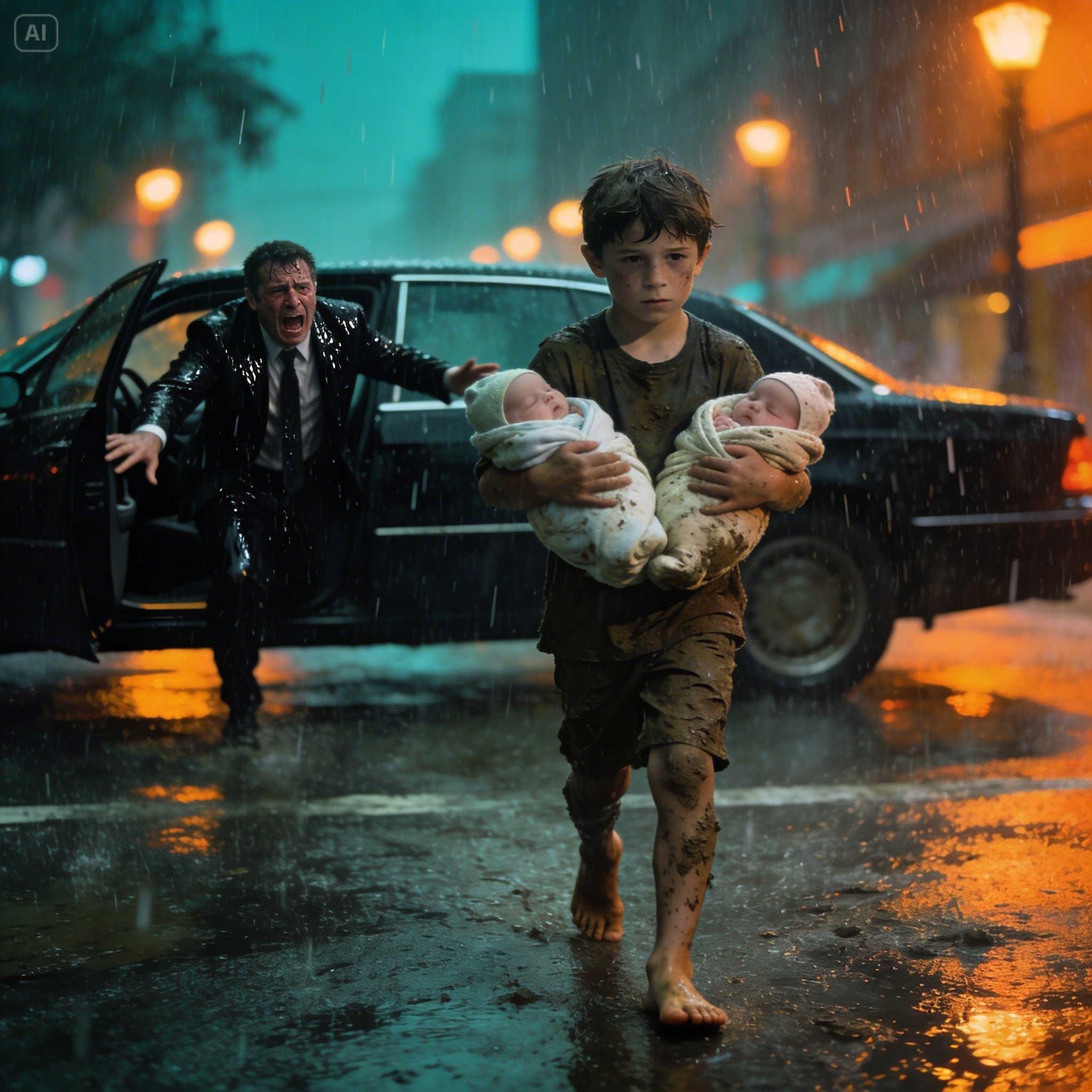 A Billionaire Spotted a Boy in the Rain Holding Twin Babies—And What He Discovered Touched Him More Than All His Fortune
