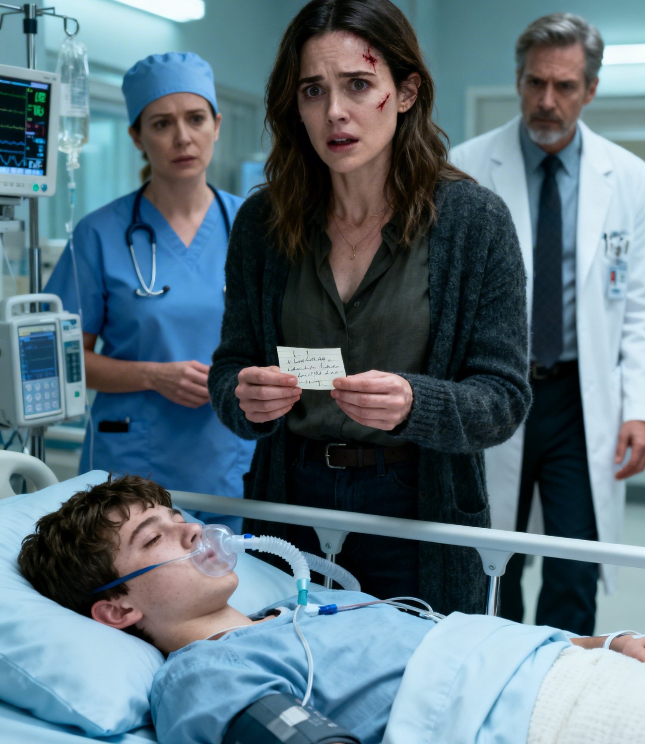 My six-year-old son was in the hospital, so I went to visit him