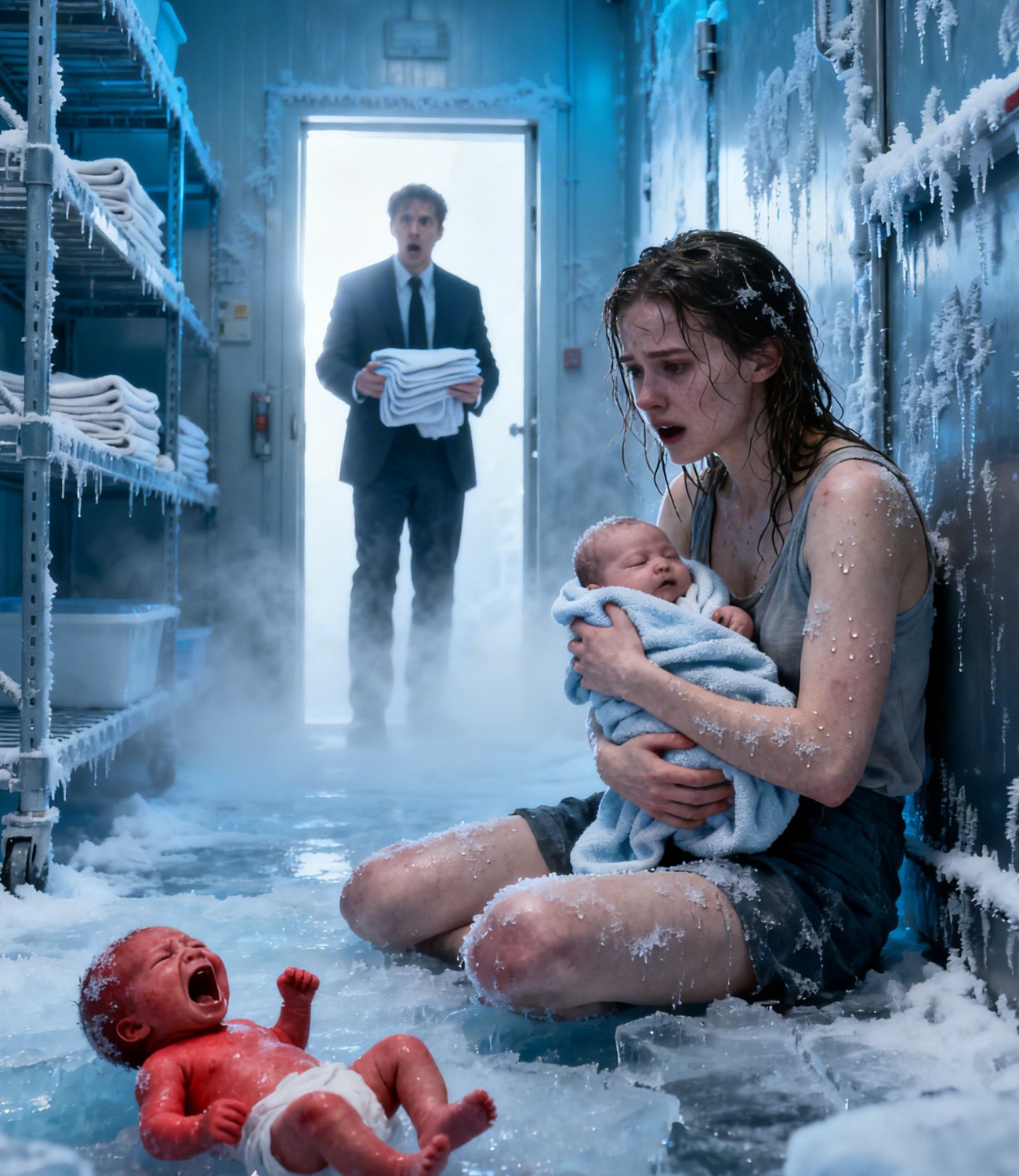 A husband locked his pregnant wife in a freezer