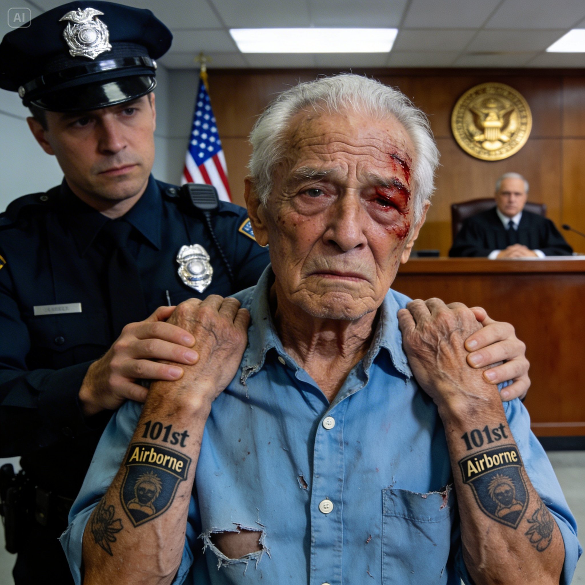 I uncuffed an old criminal, and when I saw his arm, I froze: he had my father’s tattoo from Vietnam and a 55-year-old secret that changed my life forever.