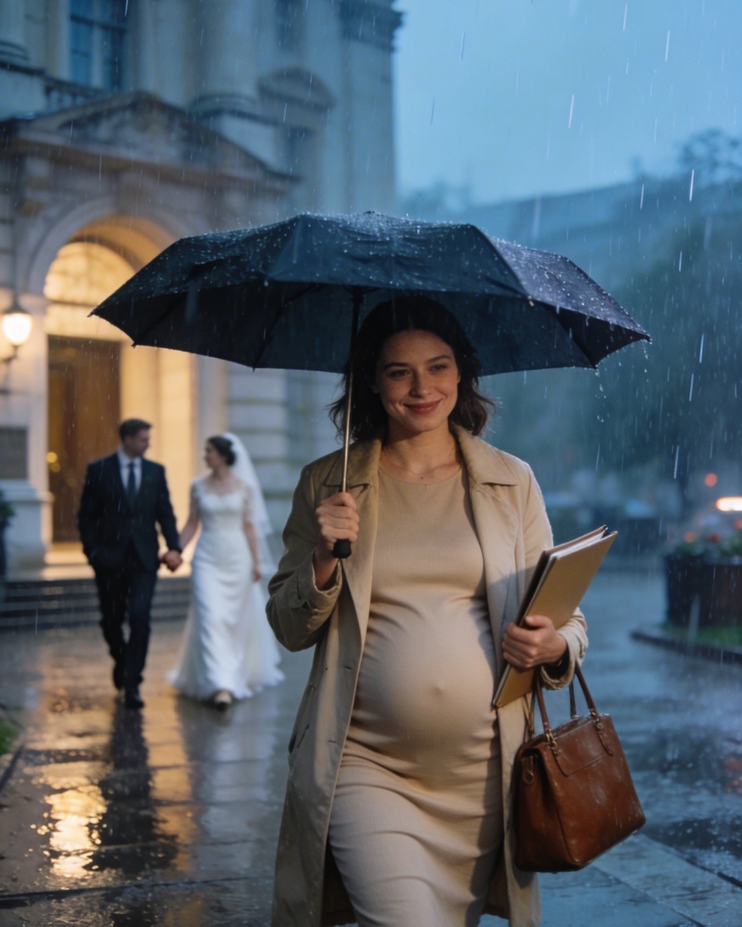 She showed up to sign the divorce papers eight months pregnant… and that same day, she saw her husband marry his mistress, smiling as if she had lost everything. What he didn’t know was that she was walking away with a secret that would destroy everything he thought he had gained.
