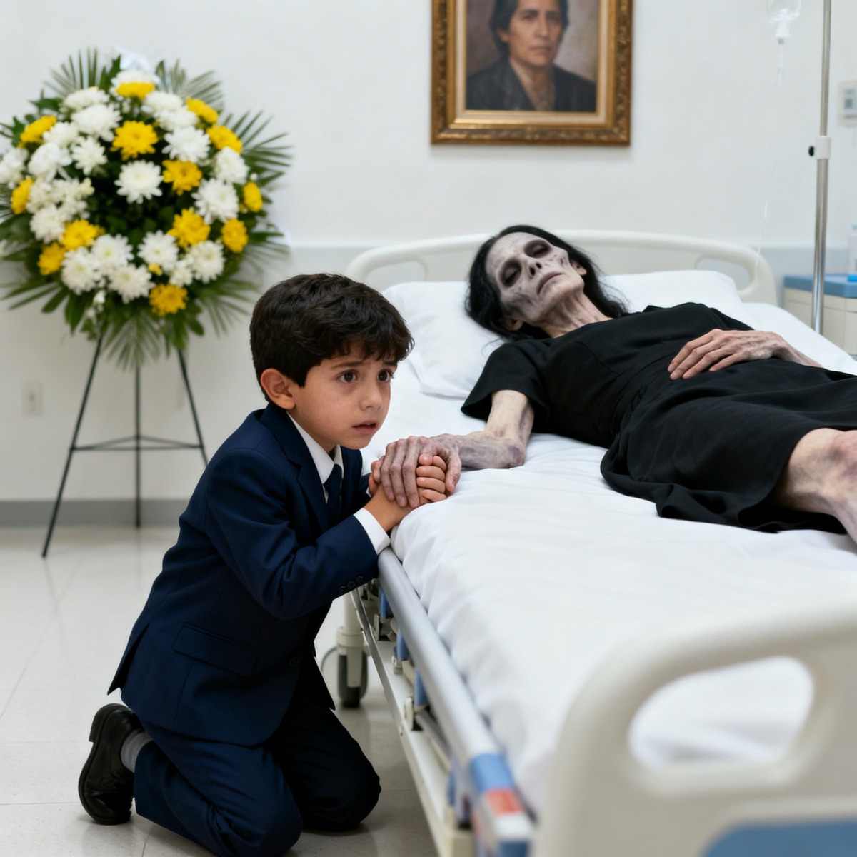 A mother drowned and was brought home for the burial