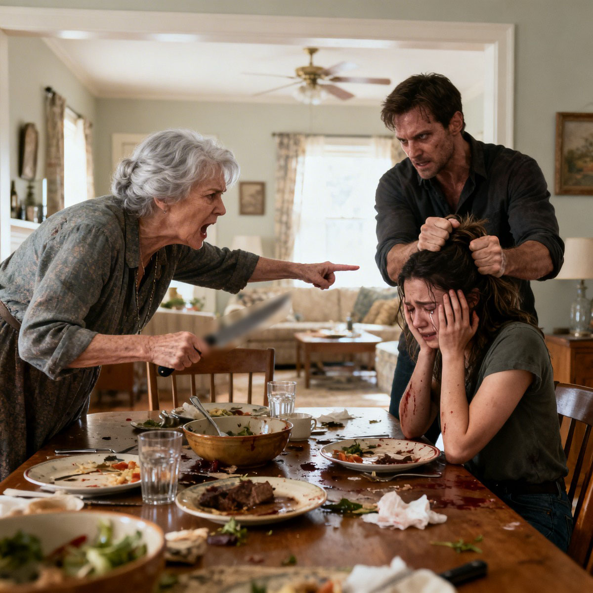 “IF YOU EVER TOUCH HER AGAIN, I SWEAR THIS DINNER WILL BE THE LAST ELEGANT THING YOU SEE BEFORE SITTING IN FRONT OF A JUDGE!”