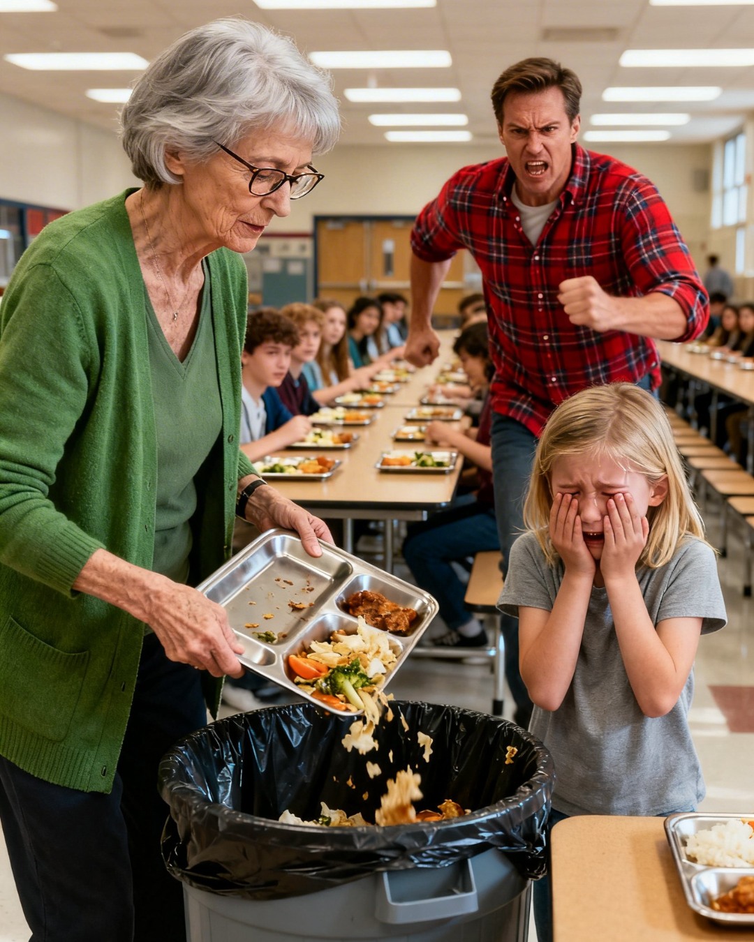 I stopped in front of my six-year-old daughter’s school to give her a surprise, but I froze when I saw her teacher throw her lunch in the trash and scream: “You don’t deserve to eat” — she had no idea who I actually was.