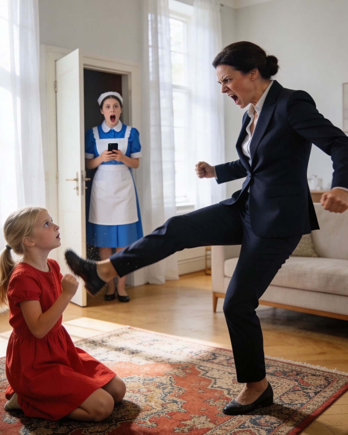 The housemaid called in a panic: “Sir… you need to come home right now… she is going to hurt her…”