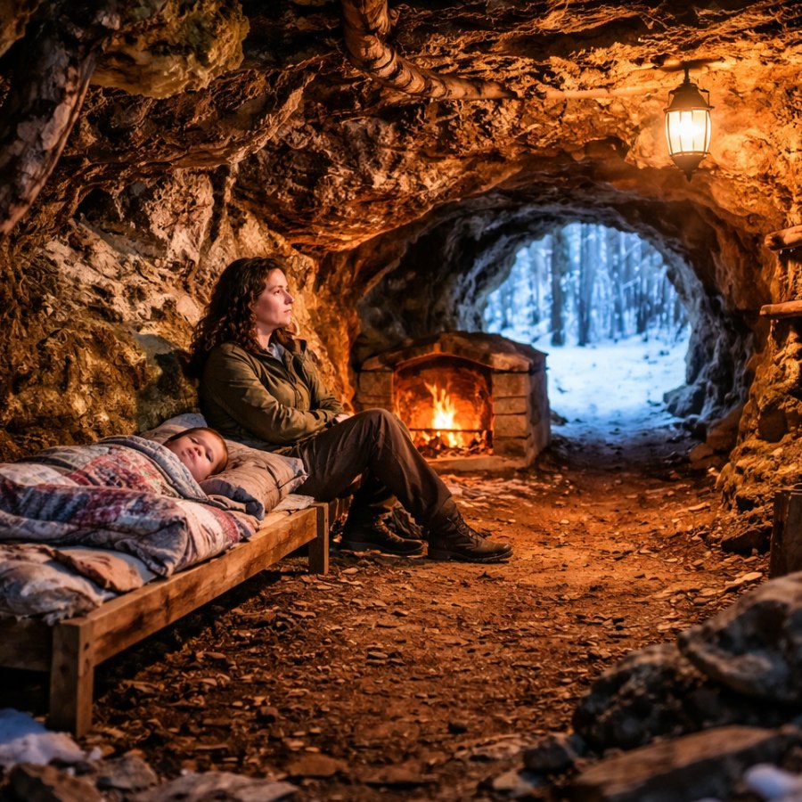 HE LEFT THEM EMPTY-HANDED, SO THEY DUG A HOLE BENEATH A FALLEN TREE AND TURNED IT INTO THEIR HOME.