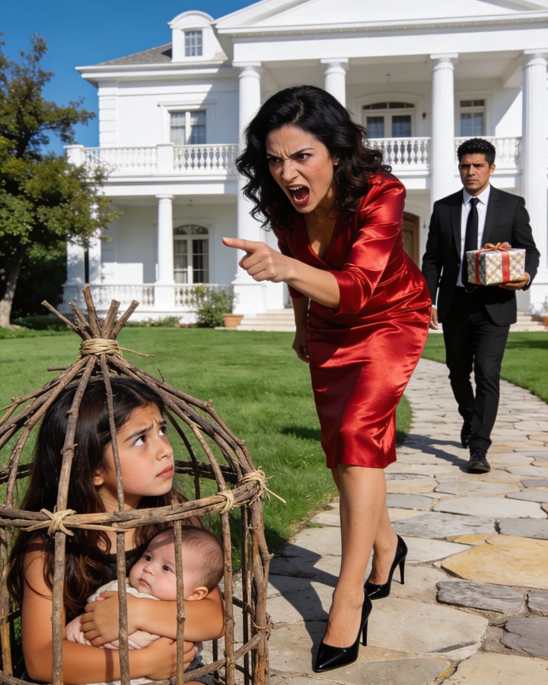 The stepmother locked the two children in a cage, but when their father returned, revenge arrived in the most horrific way.