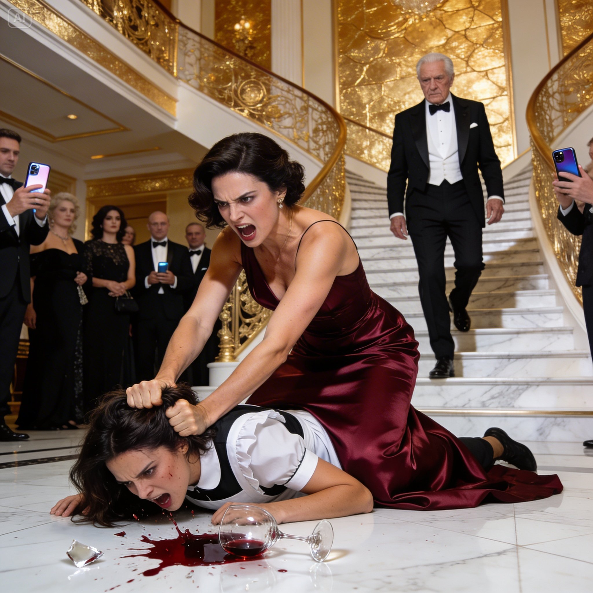 SHE DRAGGED A YOUNG EMPLOYEE BY THE HAIR AND HUMILIATED HER IN THE MIDDLE OF A PARTY FOR ALLEGEDLY SEDUCING HER BILLIONAIRE HUSBAND — BUT THE MAN’S COLD RESPONSE WAS WHAT COMPLETELY SHATTERED HER WORLD