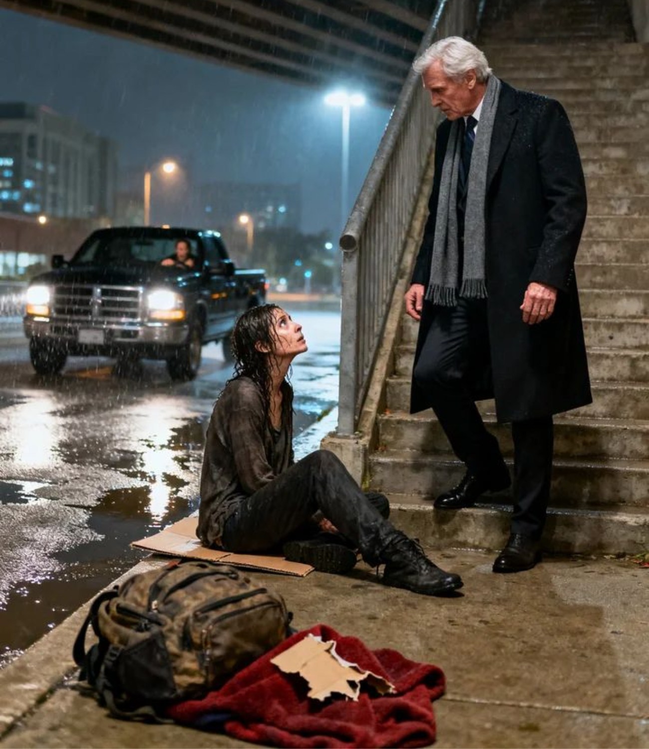 Declared dead, I was living under a bridge… until my ex-father-in-law found me and uttered seven words that split my life in two.